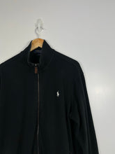 Load image into Gallery viewer, RALPH LAUREN BLACK W/ WHITE EMBLEM FULL-ZIP - LARGE OVERSIZED / XL
