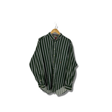 Load image into Gallery viewer, GREEN STRIPED TOMMY HILFIGER LONG SLEEVE DRESS SHIRT - XL OVERSIZED / 2XL
