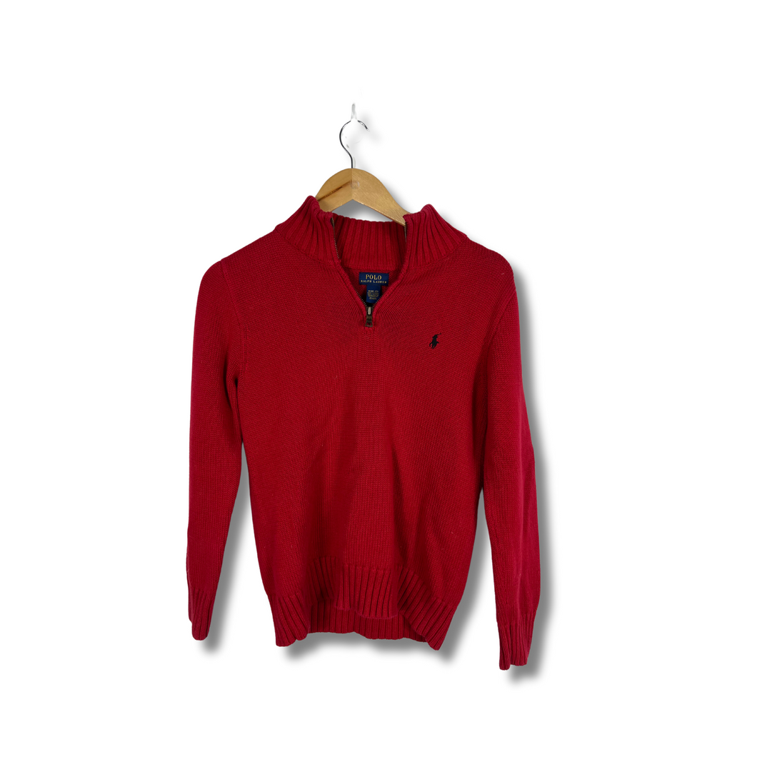 RED RALPH LAUREN KNITTED 1/4 QUARTER-ZIP - WOMANS MEDIUM 10-12