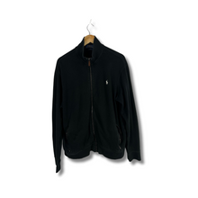 Load image into Gallery viewer, RALPH LAUREN BLACK W/ WHITE EMBLEM FULL-ZIP - LARGE OVERSIZED / XL
