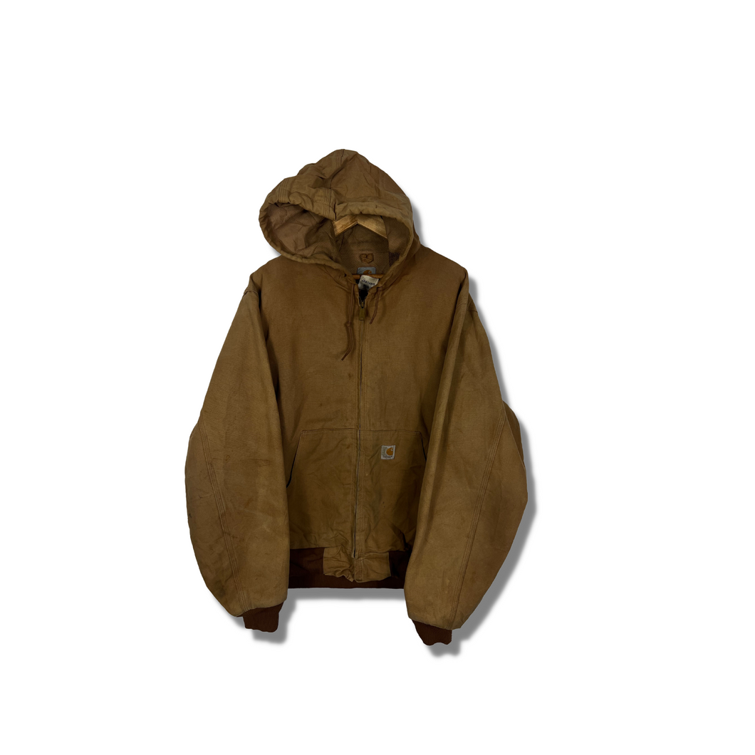 BROWN CARHARTT HOODED JACKET - LARGE OVERSIZED / XL
