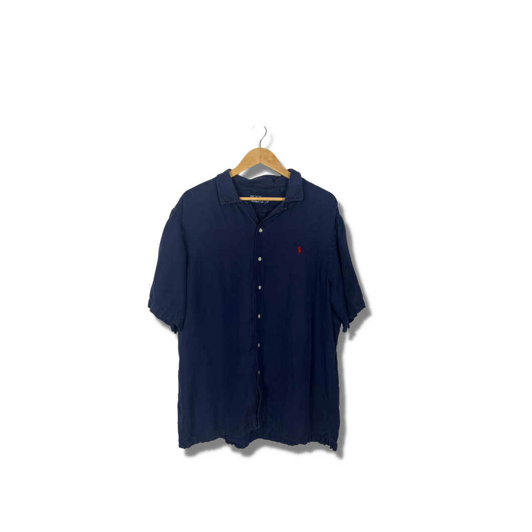 NAVY BLUE RALPH LAUREN DRESS SHIRT - XL / OVERSIZED