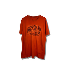 Load image into Gallery viewer, ORANGE HARLEY DAVIDSON T-SHIRT W/ EAGLE GRAPHIC ON BACK - XL
