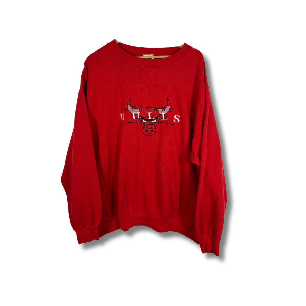 NBA - CHICAGO BULLS EMBROIDERED CREWNECK - XL / XL OVERSIZED