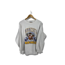 Load image into Gallery viewer, NFL - TAX X MINNESOTA VIKINGS EMBROIDERED CREWNECK - LARGE
