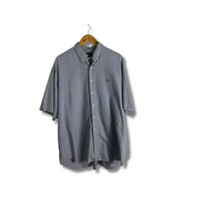 Load image into Gallery viewer, BLUE RALPH LAUREN SHORT SLEEVE DRESS SHIRT MULTI COLOUR PONY - XL OVERSIZED / 2XL
