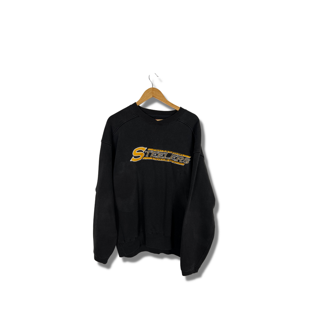 NFL - STARTER PITTSBURGH STEELERS EMBROIDERED CREWNECK - LARGE OVERSIZED / XL