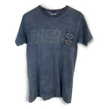 Load image into Gallery viewer, HARLEY DAVIDSON WASHED BLUE GRAPHIC PRINT T-SHIRT - MENS SMALL
