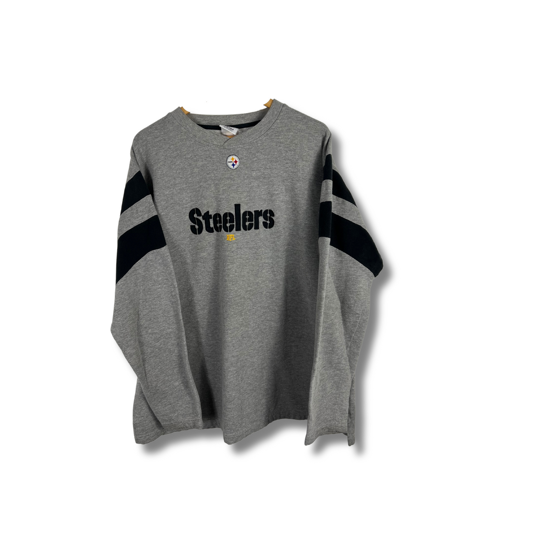 NFL - PITTSBURGH STEELERS EMBROIDERED CREWNECK - LARGE OVERSIZED / XL