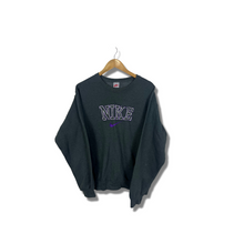 Load image into Gallery viewer, GREY NIKE EMBROIDERED CREWNECK W/ PURPLE SPELLOUT - MEDIUM
