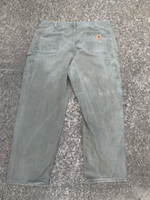 Load image into Gallery viewer, GREEN CARHARTT CARPENTER PANTS CANVAS - SIZE MENS 42 X 32
