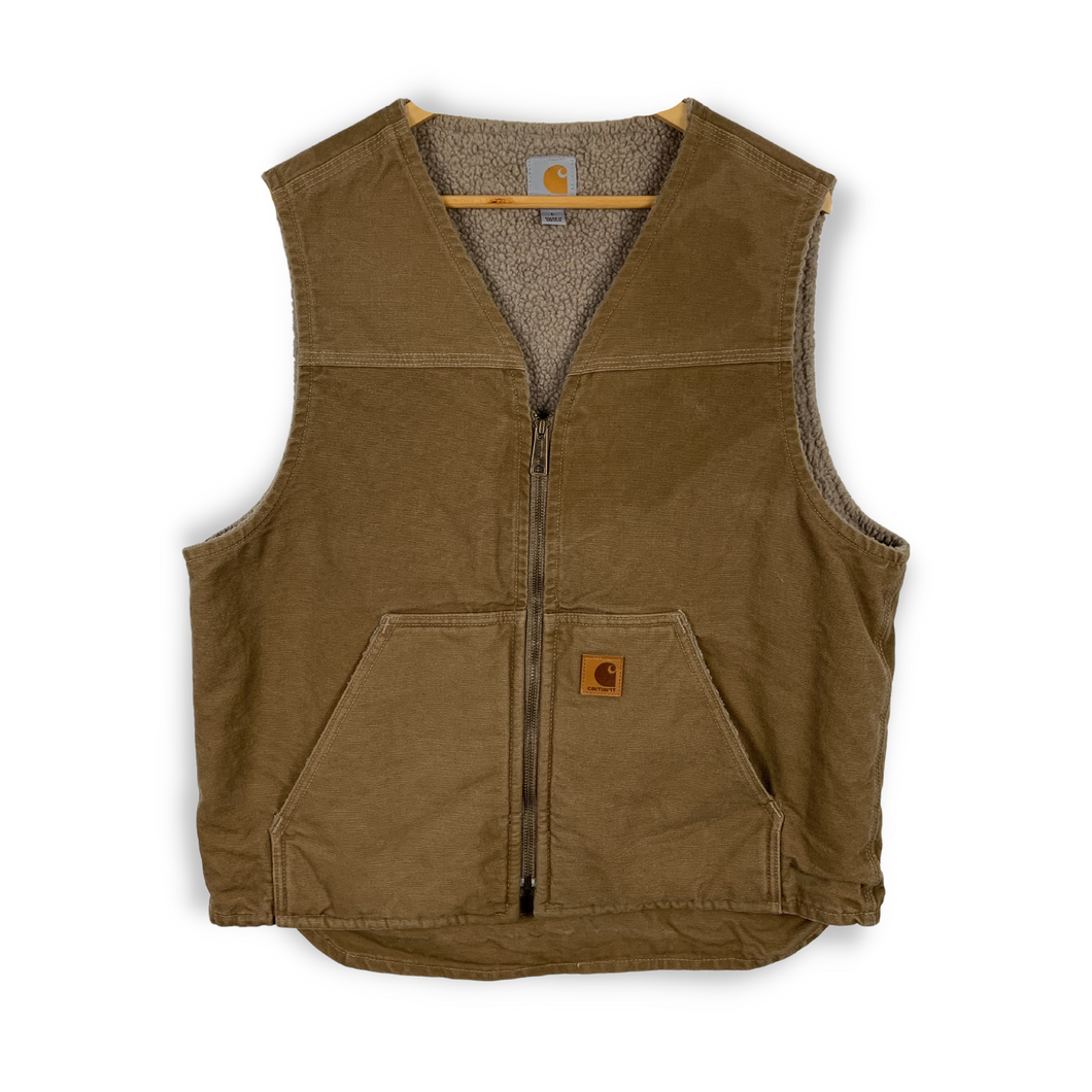 CARHARTT BROWN SHERPA VEST - MENS LARGE ( BOXY FIT )