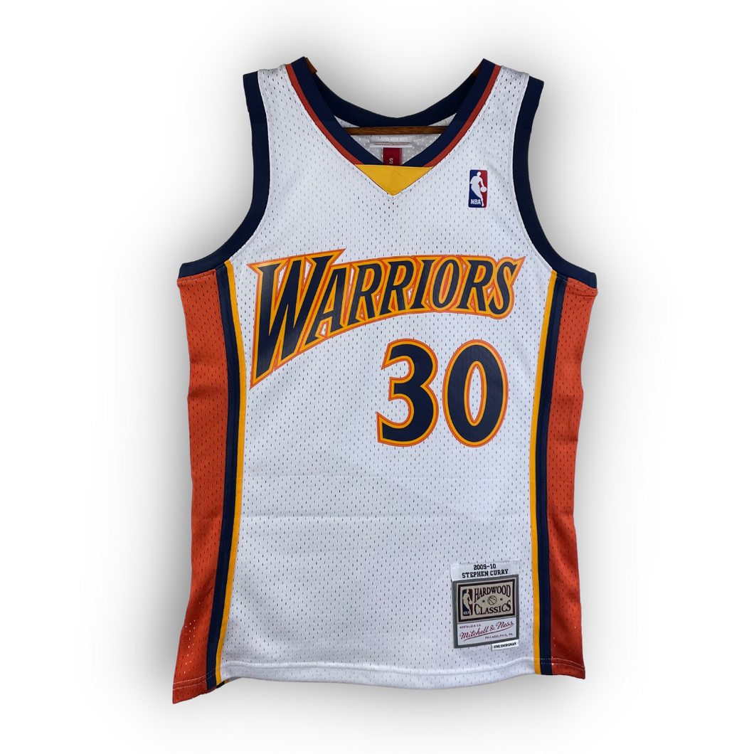 NBA - * NEW WITH TAGS * GOLDEN STATE WARRIORS #30 STEPHEN CURRY WHITE MITCHELL & NESS HARDWOOD CLASSIC SINGLET JERSEY