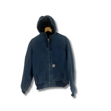 Load image into Gallery viewer, DENIM BLUE CARHARTT ZIP-UP HOODED JACKET * RARE *  - SMALL
