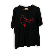 Load image into Gallery viewer, NBA - MIAMI HEAT EMBRODIERED SCRIPT T-SHIRT - TAGGED XL FITS MEDIUM
