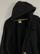 Load image into Gallery viewer, BLACK VINTAGE CARHARTT ZIP UP HOODED JACKET - XL OVERSIZED / 2XL
