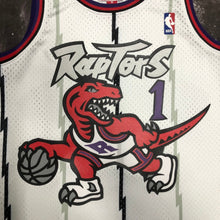 Load image into Gallery viewer, NBA - * NEW WITH TAGS * 1998-99 TORONTO RAPTORS #1 TRACY MCGRADY WHITE PINSTRIPE MITCHELL &amp; NESS HARDWOOD CLASSIC SINGLET JERSEY
