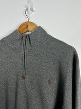 Load image into Gallery viewer, GREY RALPH LAUREN W/ BROWN EMBLEM 1/4 QUARTER-ZIP - LARGE
