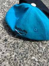 Load image into Gallery viewer, VINTAGE BLACK AND TEAL REEBOK SNAPBACK - ONE SIZE FITS ALL OSFA
