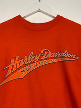 Load image into Gallery viewer, ORANGE HARLEY DAVIDSON SCRIPT T-SHIRT - SMALL
