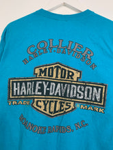 Load image into Gallery viewer, BLUE HARLEY DAVIDSON SPELL-OUT W/ TRADEMARK ON BACK - SMALL
