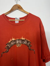 Load image into Gallery viewer, ORANGE HARLEY DAVIDSON GRAPHIC &amp; FLAMES ON BACK AND FRONT - 2XL
