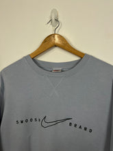 Load image into Gallery viewer, BABY BLUE NIKE SWOOSH BRAND CREWNECK - LARGE OVERSIZED / XL
