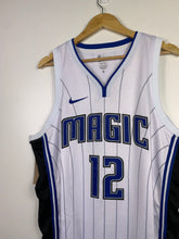 Load image into Gallery viewer, NBA - * NEW WITH TAGS * ORLANDO MAGIC #12 DWIGHT HOWARD PINSTRIPE WHITE NIKE SWINGMAN SINGLET JERSEY

