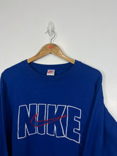 Load image into Gallery viewer, BLUE COBALT NIKE EMBROIDERED CREWNECK W/ SWOOSH - XL / OVERSIZED
