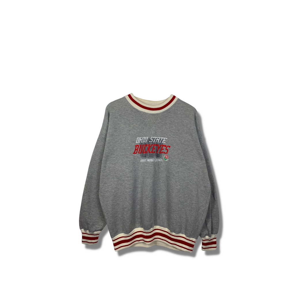 VINTAGE OHIO STATE BUCKEYES EMBROIDERED CREWNECK - XL OVERSIZED