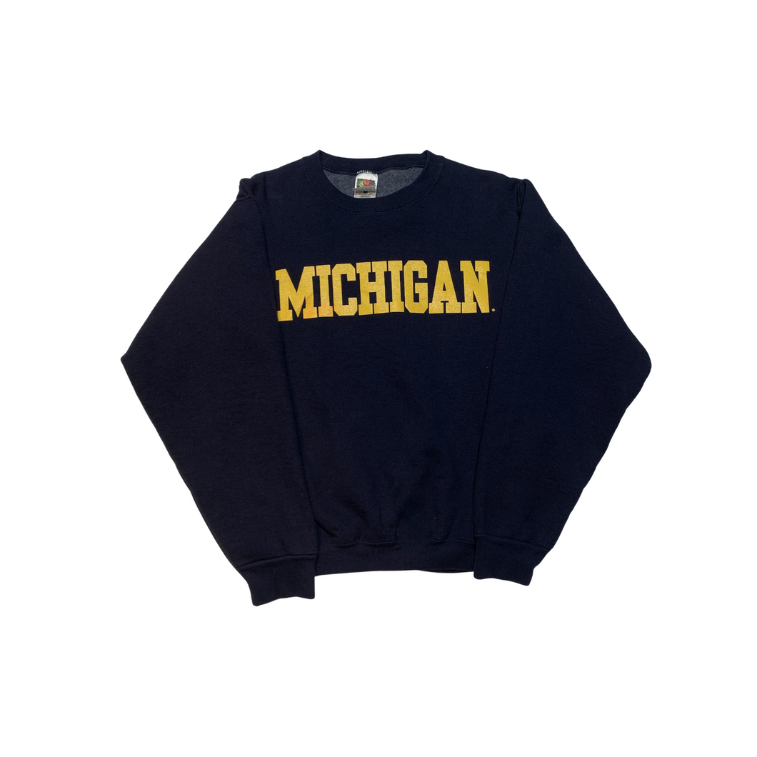 NCAA - MICHIGAN SPELL-OUT CREWNECK * BRAND NEW * - YOUTH XL / MENS SMALL