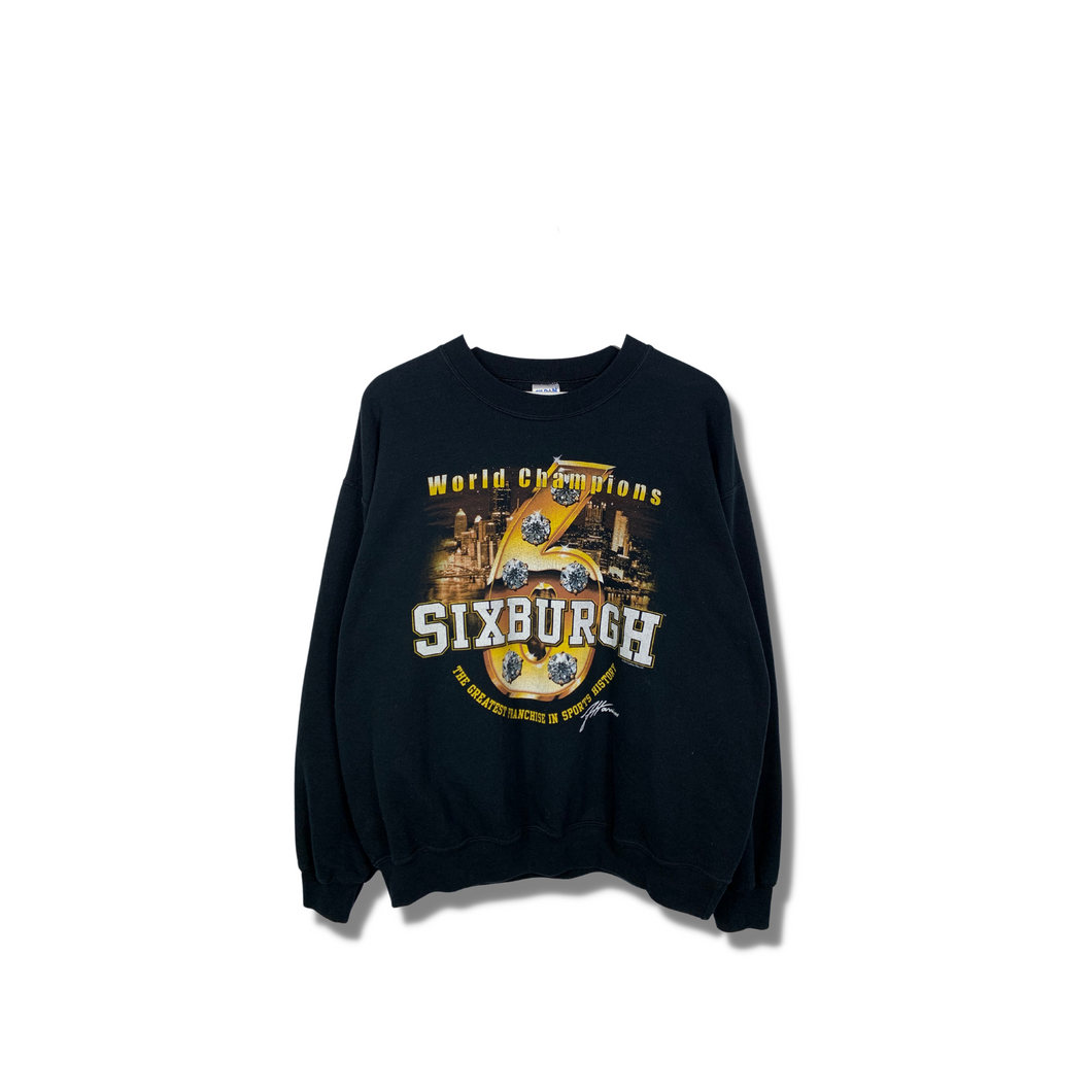 NFL - PITTSBURGH STEELERS 6 TIME RING CREWNECK - LARGE