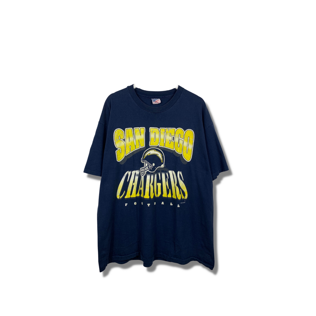 NFL - SAN DIEGO CHARGES SPELLOUT & HELMET T-SHIRT - 2XL / OVERSIZED