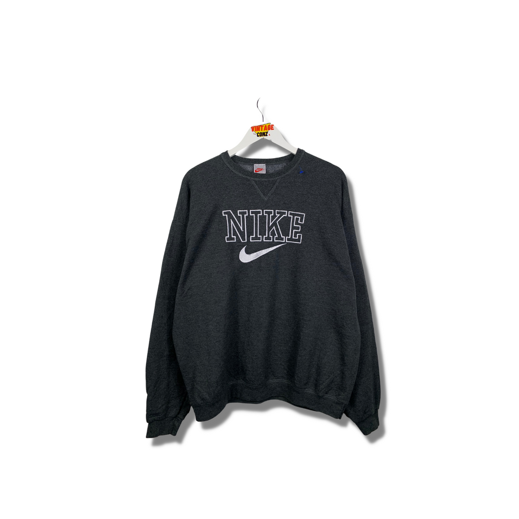 NIKE SPELLOUT EMBROIDERED CREWNECK - LARGE OVERSIZED / XL