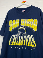 Load image into Gallery viewer, NFL - SAN DIEGO CHARGES SPELLOUT &amp; HELMET T-SHIRT - 2XL / OVERSIZED
